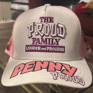 Proud Family themed Pink and White Trucker Hat